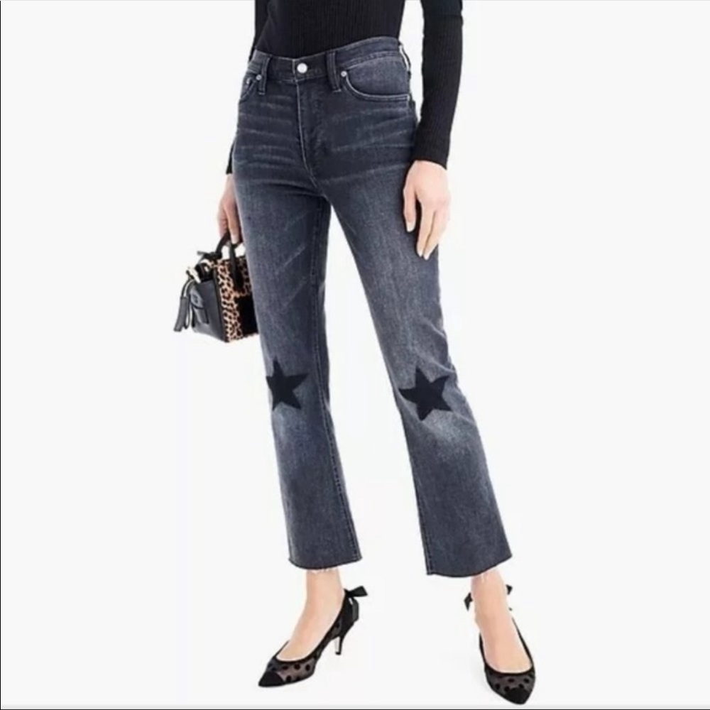 J Crew Billie Demi-Boot Crop Star on Knee Jeans 🆕
